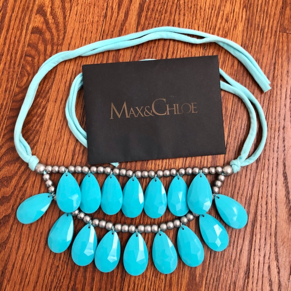 Max & Chloe Blu Bijoux Turquoise Teardrop Necklace - Picture 3 of 8